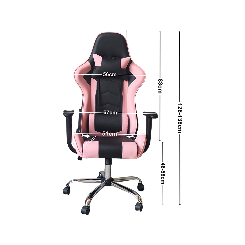 Design černé a růžové prošívání Vysoce kvalitní materiál Regular Gaming Chair
